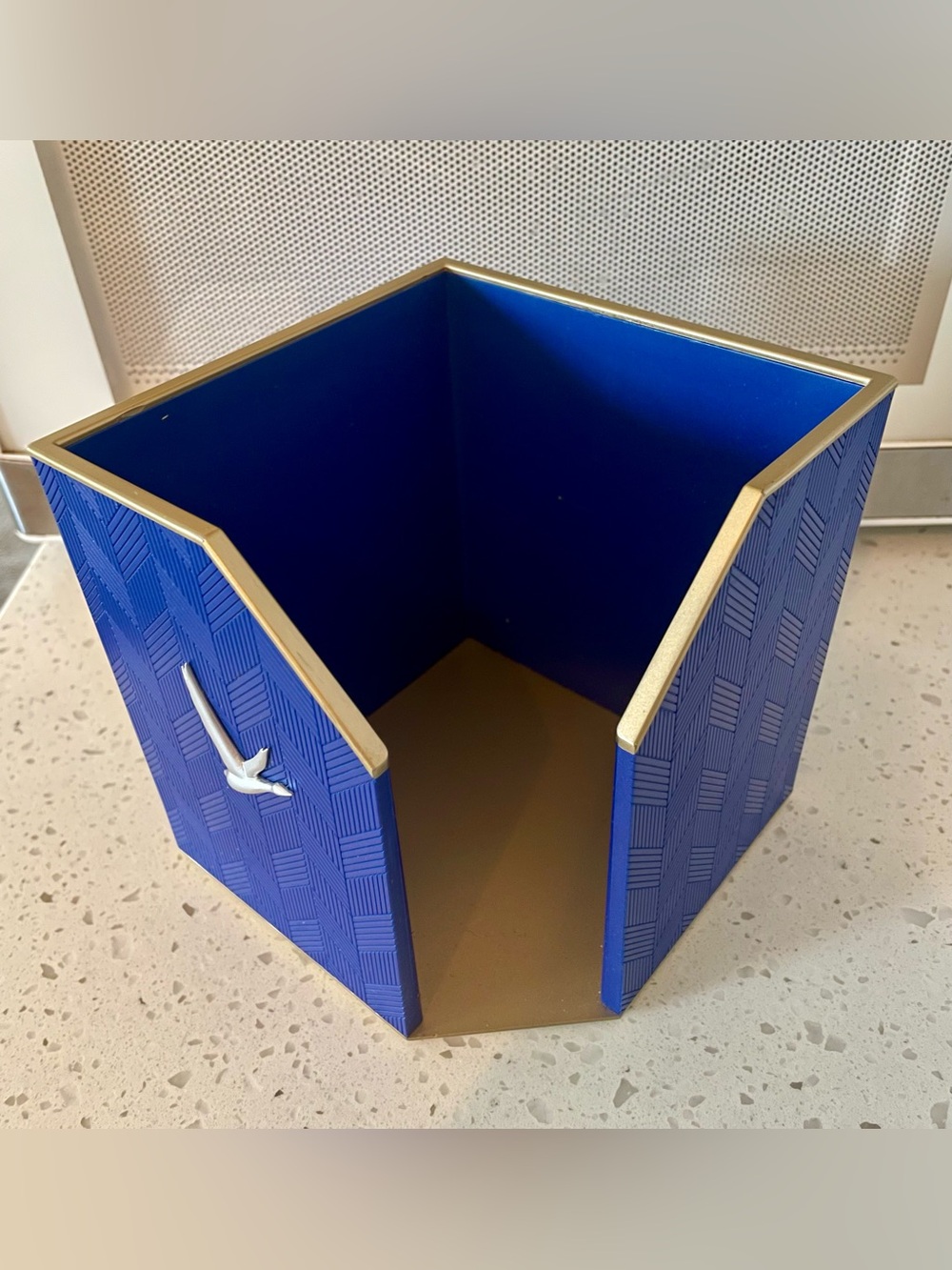 Grey Goose Vodka Bar Napkin Holder Caddy (Blue Geometric Textured Sides)